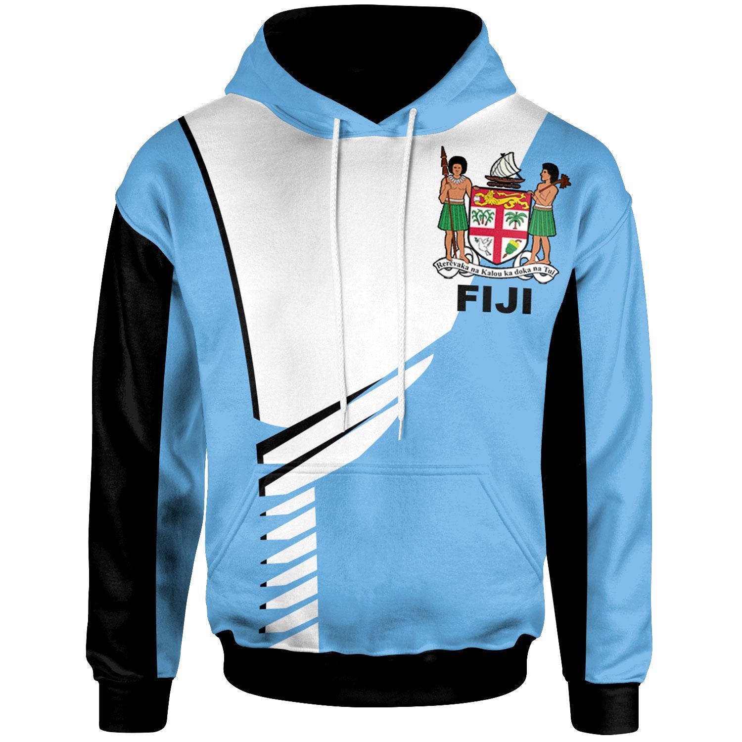 Fiji Hoodie Athletes Style Blue - Polynesian Pride