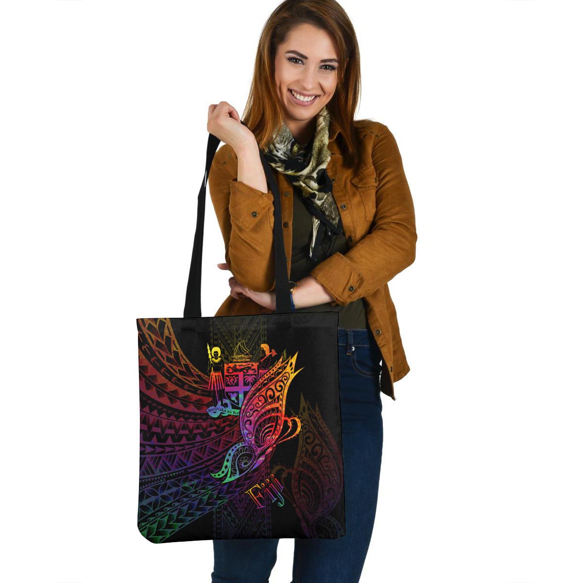 Fiji Tote Bag - Butterfly Polynesian Style Tote Bag One Size Black - Polynesian Pride