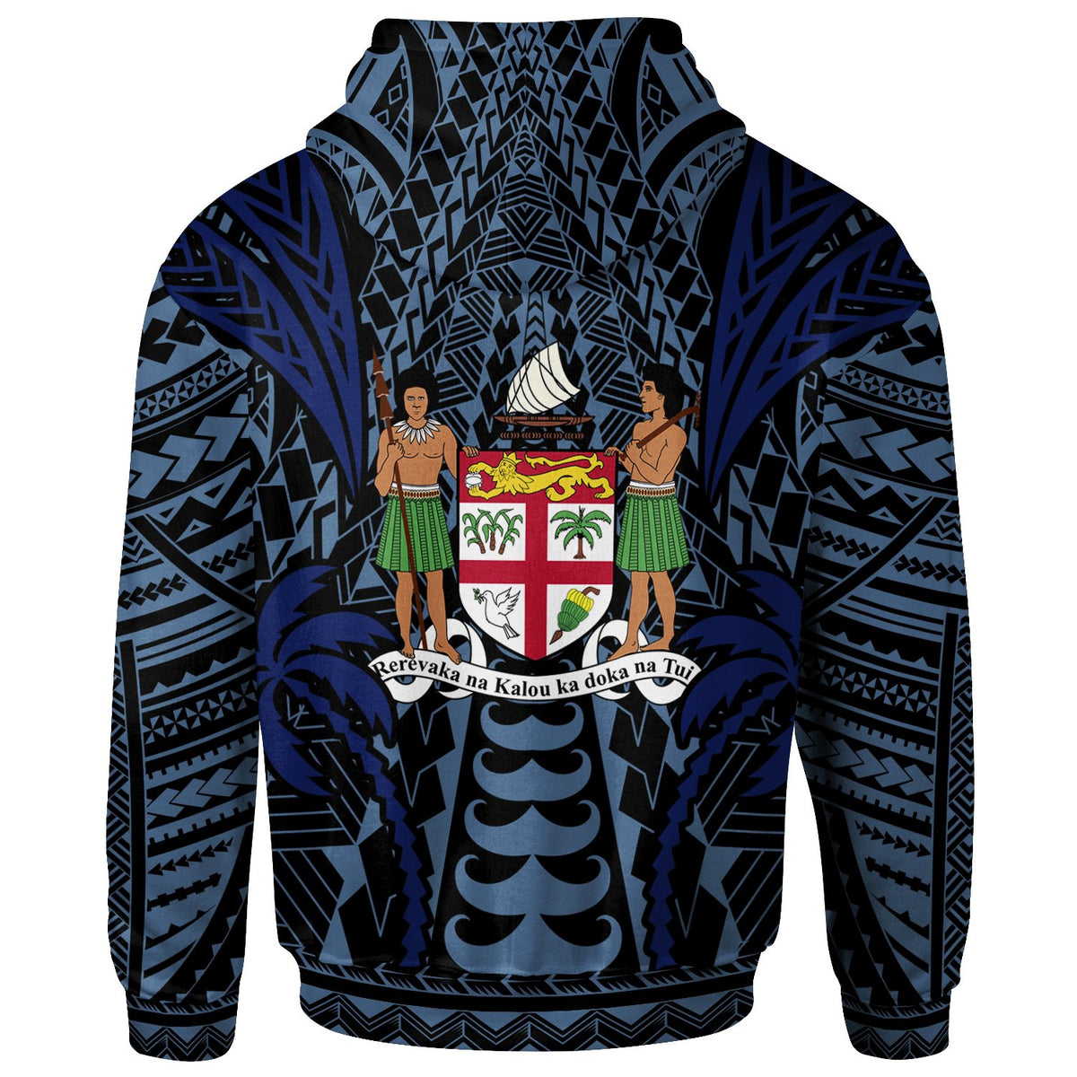 Fiji Zip up Hoodie Blood Runs Through My Veins Style Flag - Polynesian Pride