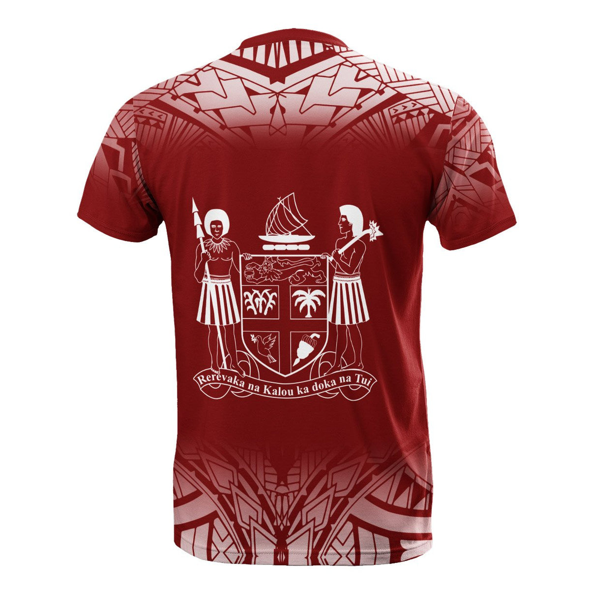 Fiji All Over T Shirt Fog Red - Polynesian Pride