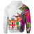 Fiji Polynesian Hoodie Hibiscus White Pattern - Polynesian Pride