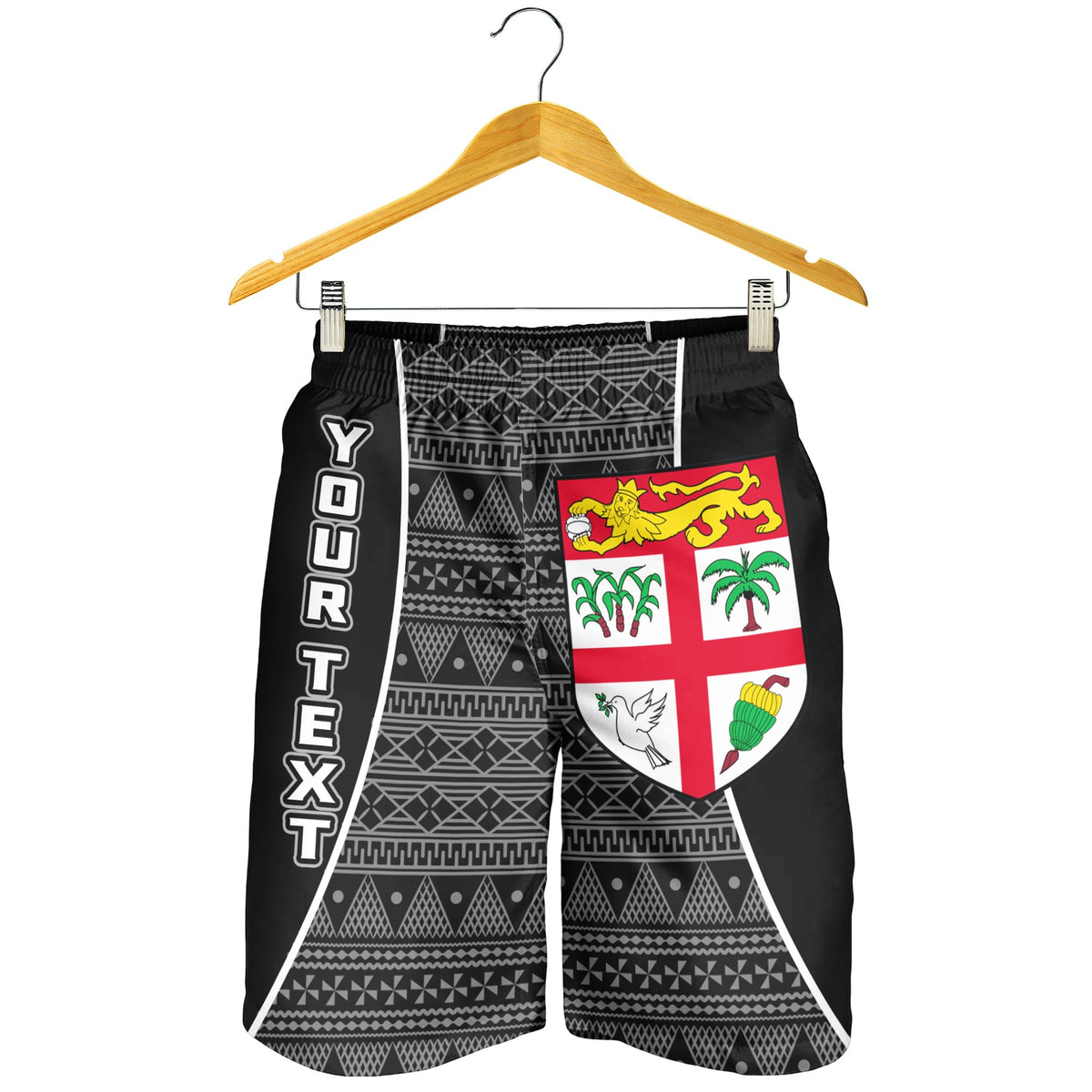 Fiji Custom Personalised Men's Shorts - Tapa Pattern Sport Style - Polynesian Pride