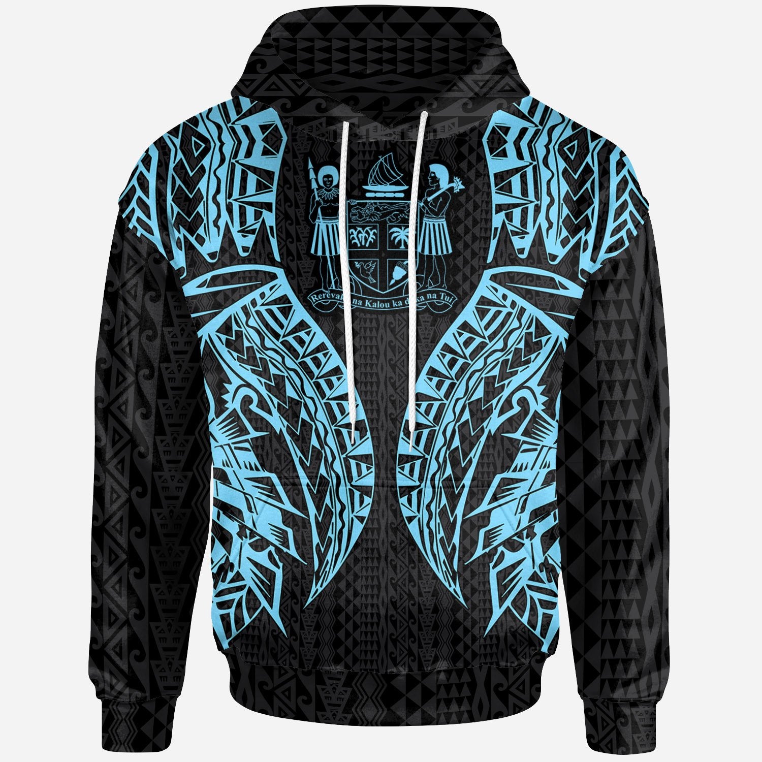 Fiji Hoodie Polynesian Lion Head Neon Style Unisex Neon - Polynesian Pride