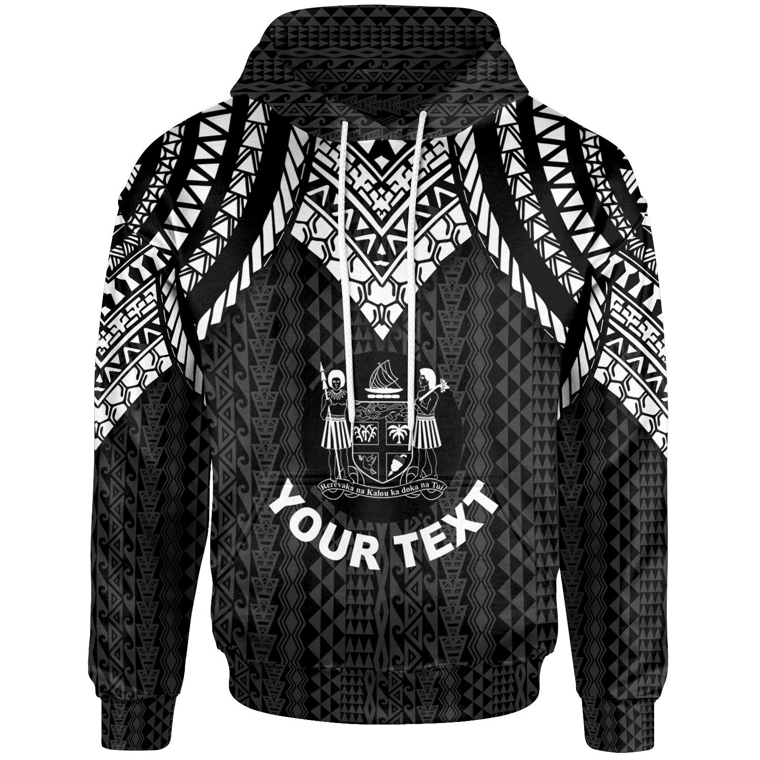 Fiji Custom Hoodie Polynesian Armor Style Black Unisex Black - Polynesian Pride