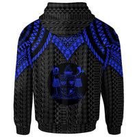 Fiji Zip up Hoodie Polynesian Armor Style Blue - Polynesian Pride