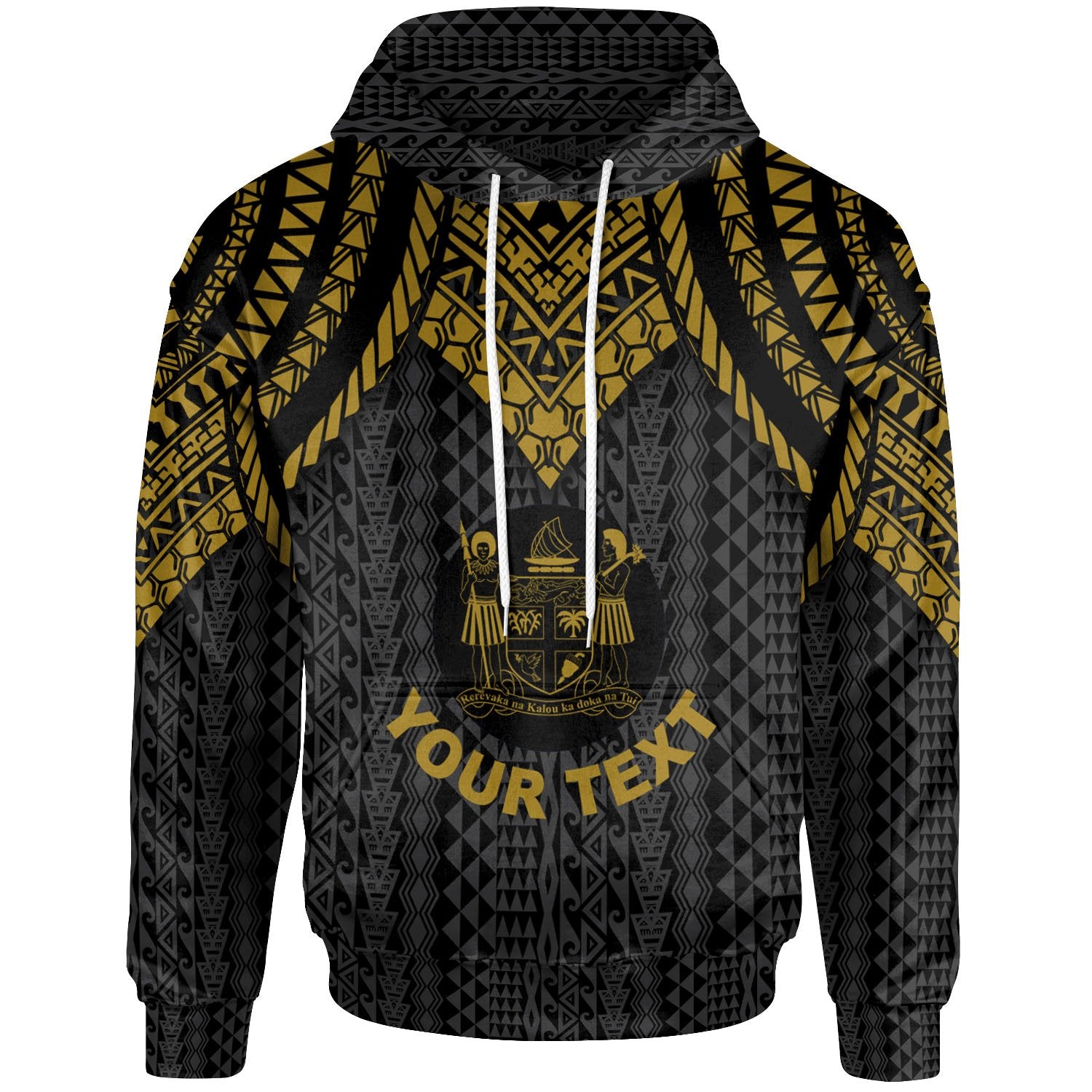 Fiji Custom Hoodie Polynesian Armor Style Gold Unisex Gold - Polynesian Pride