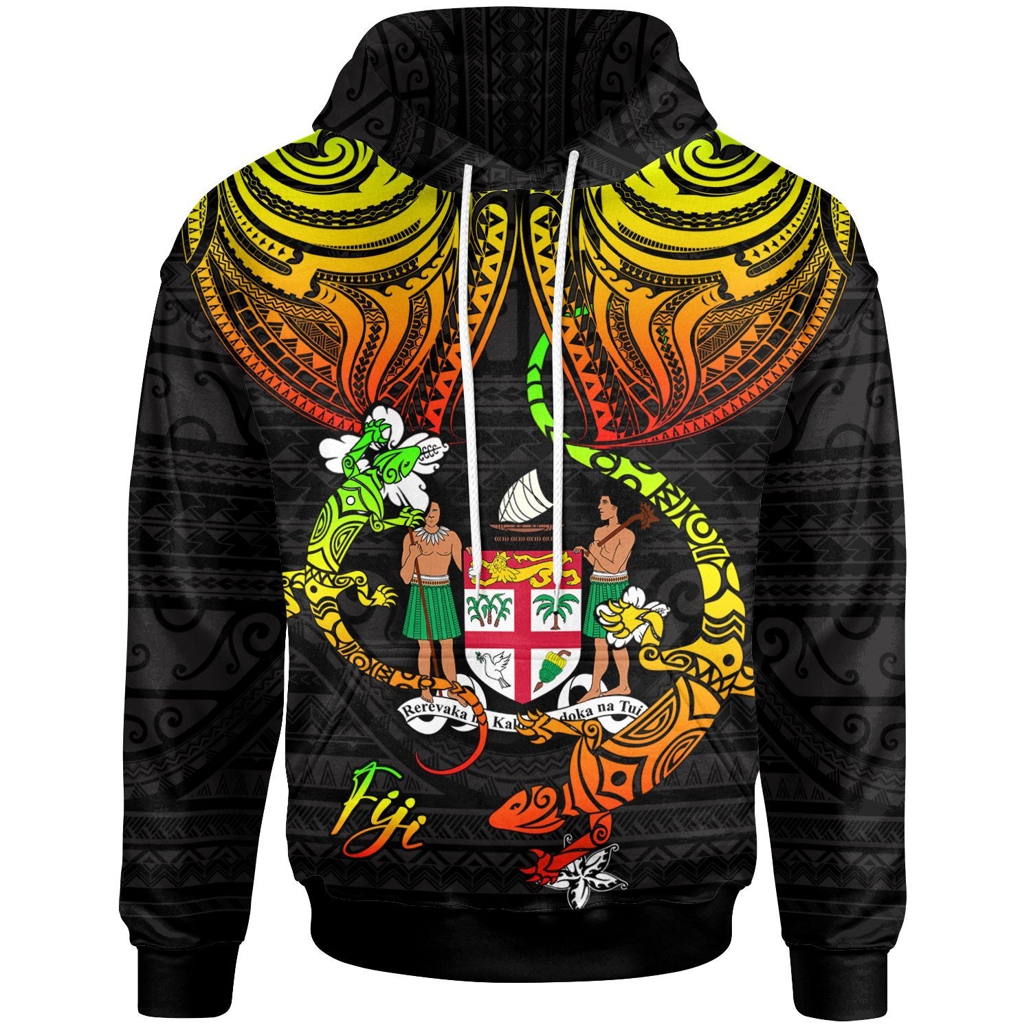 Fiji Hoodie Lizard Good Chest Unisex Reggae - Polynesian Pride