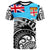 Fiji Custom T Shirt Ethnic Style With Round Black White Pattern Unisex Blue - Polynesian Pride