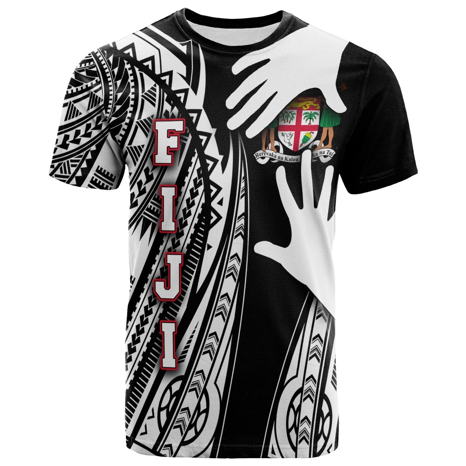 Fiji T Shirt Touch My Heart Unisex Black - Polynesian Pride