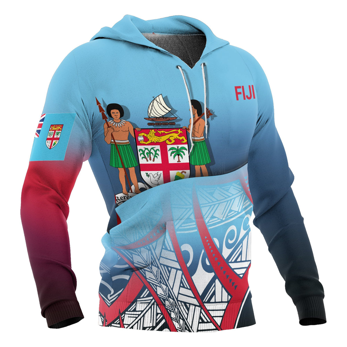 Fiji Coat of rms Hoodie Polynesian Pattern - Polynesian Pride