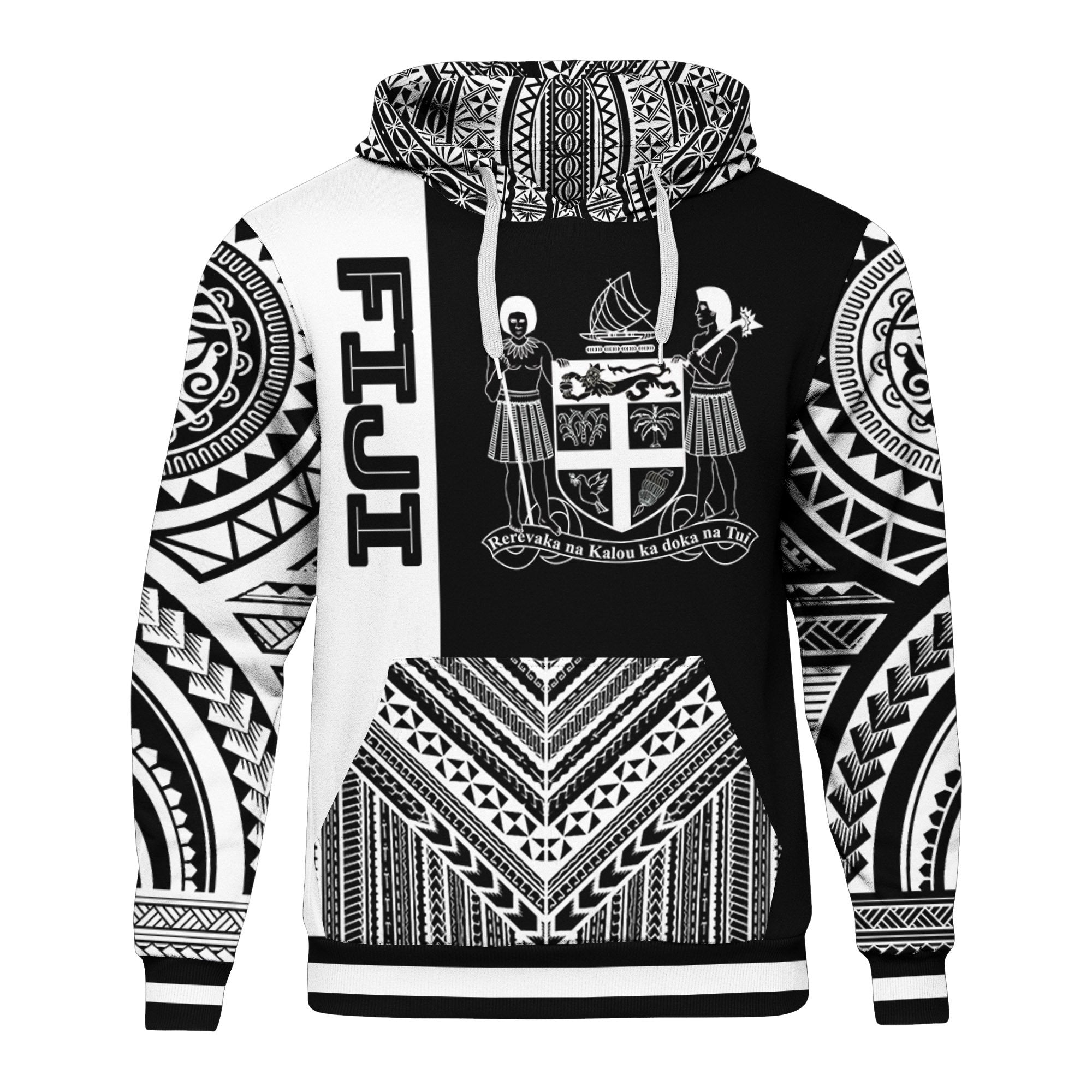 Fiji Hoodie Polynesian Special Black Style Unisex Black - Polynesian Pride