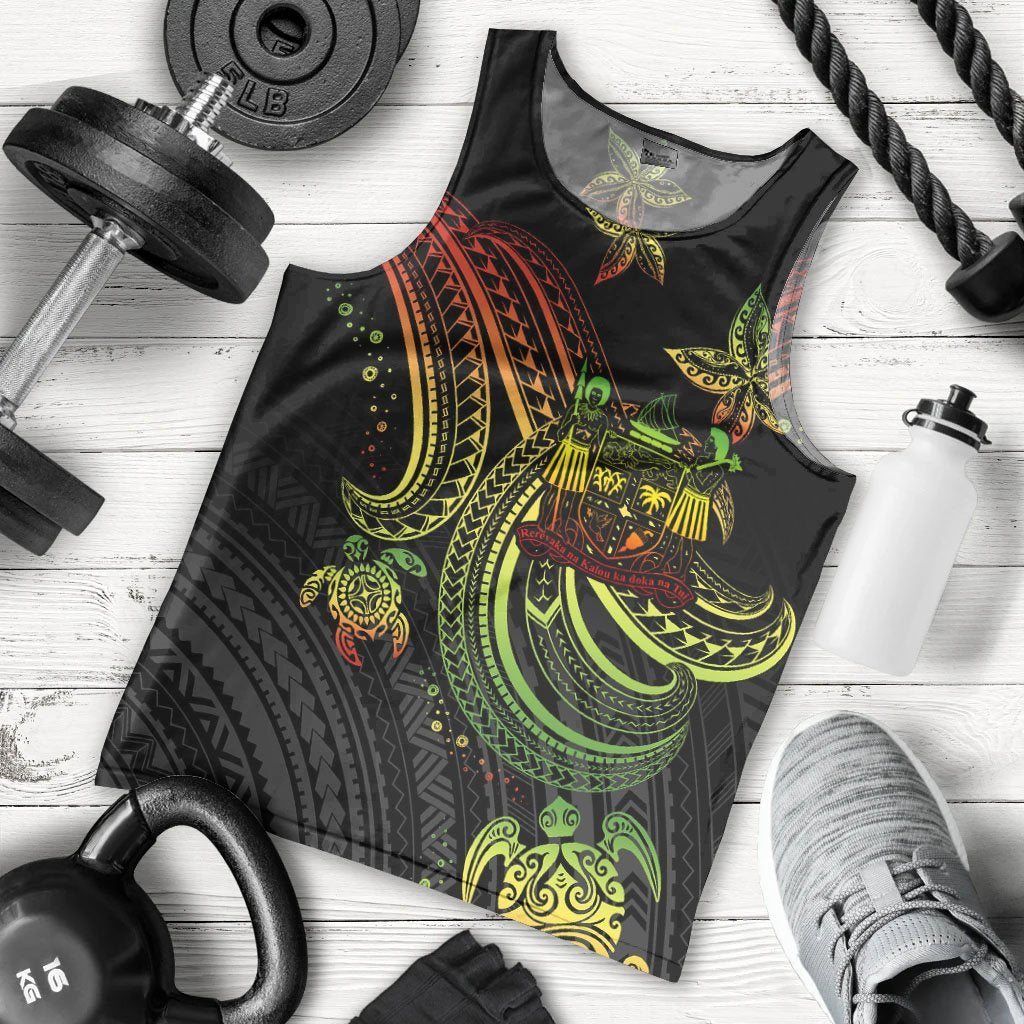 Fiji Custom Personalised Men's Tank Top - Reggae Turtle Reggae - Polynesian Pride