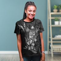 Fiji T Shirt Fish With Plumeria Flowers Style - Polynesian Pride