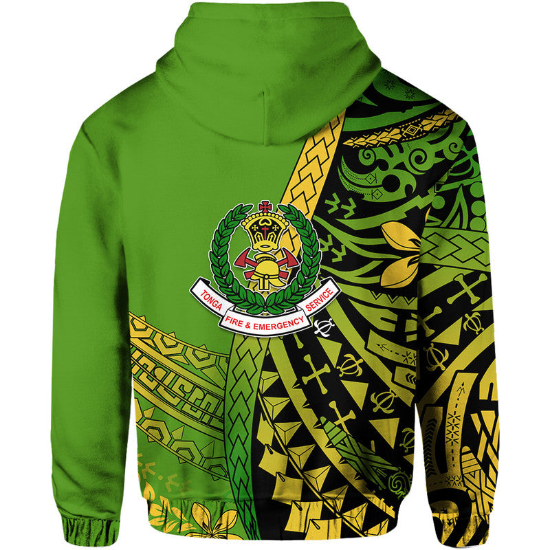 Custom Tonga Fire and Emergency Services Hoodie Polynesian Minimalist Style LT9 - Polynesian Pride