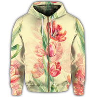Flower Art Zip Hoodie - Polynesian Pride