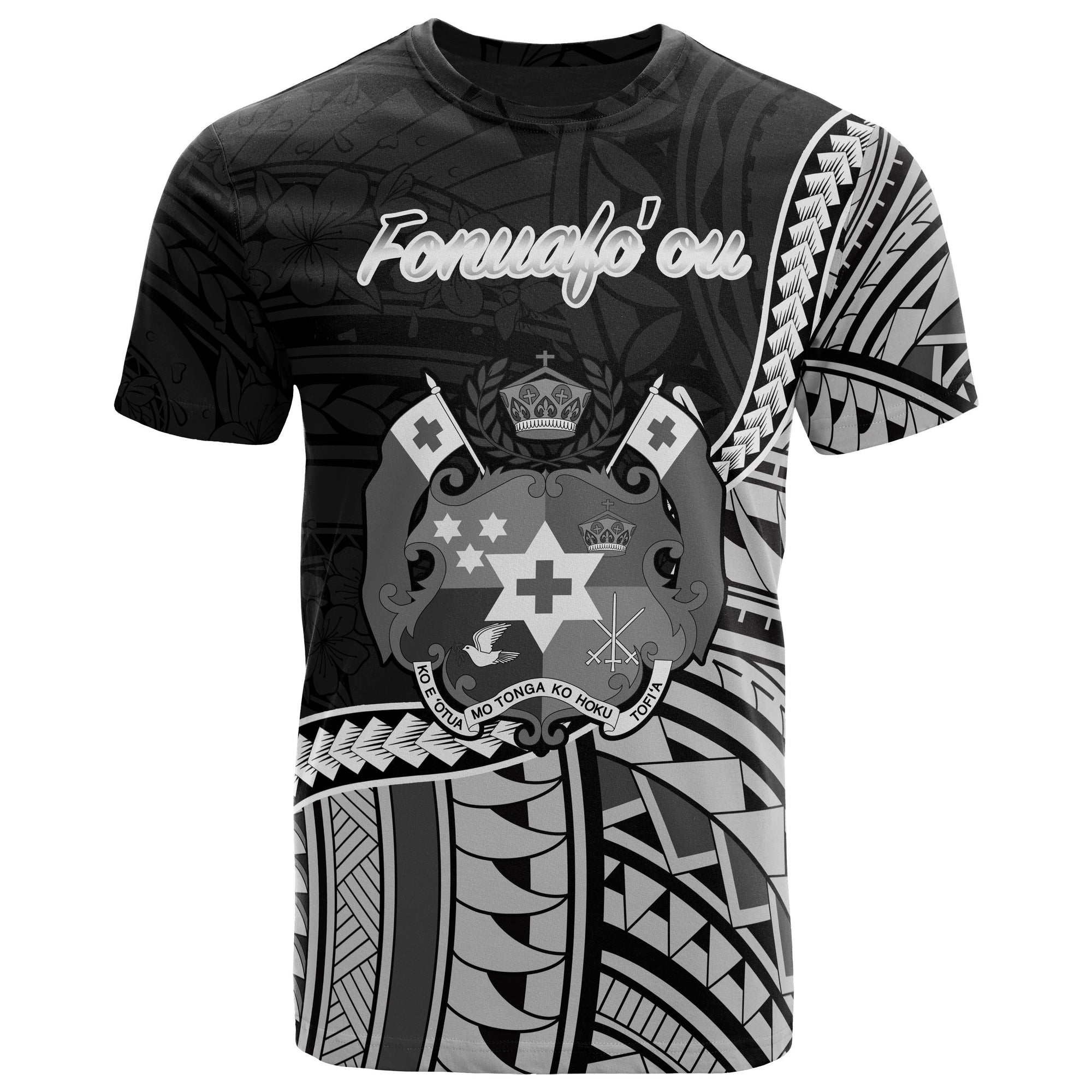 Tonga T Shirt Fonuafo ou Polynesian Patterns Unisex Black - Polynesian Pride