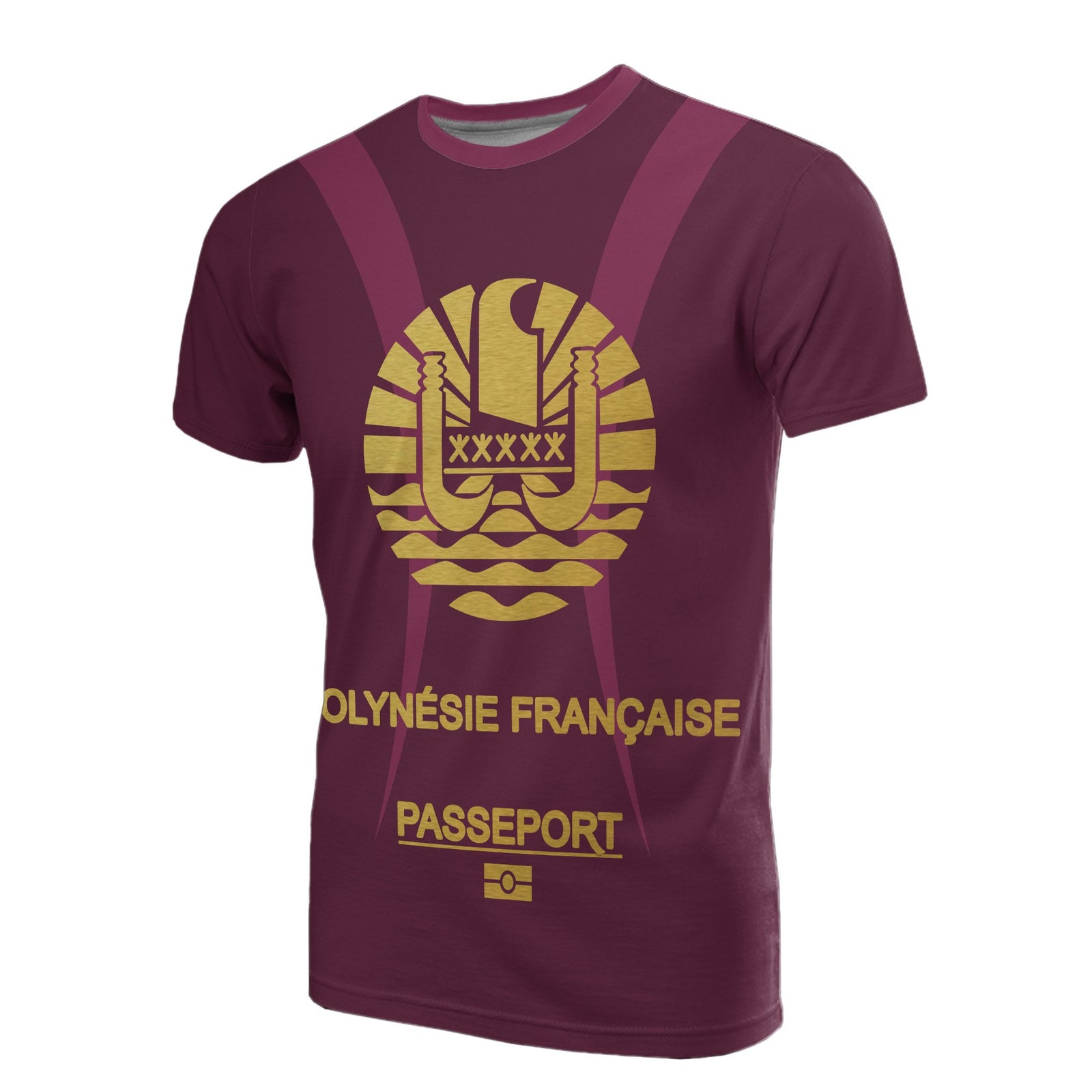 French Polynesia All Over Print T Shirt Red - Gold - Polynesian Pride