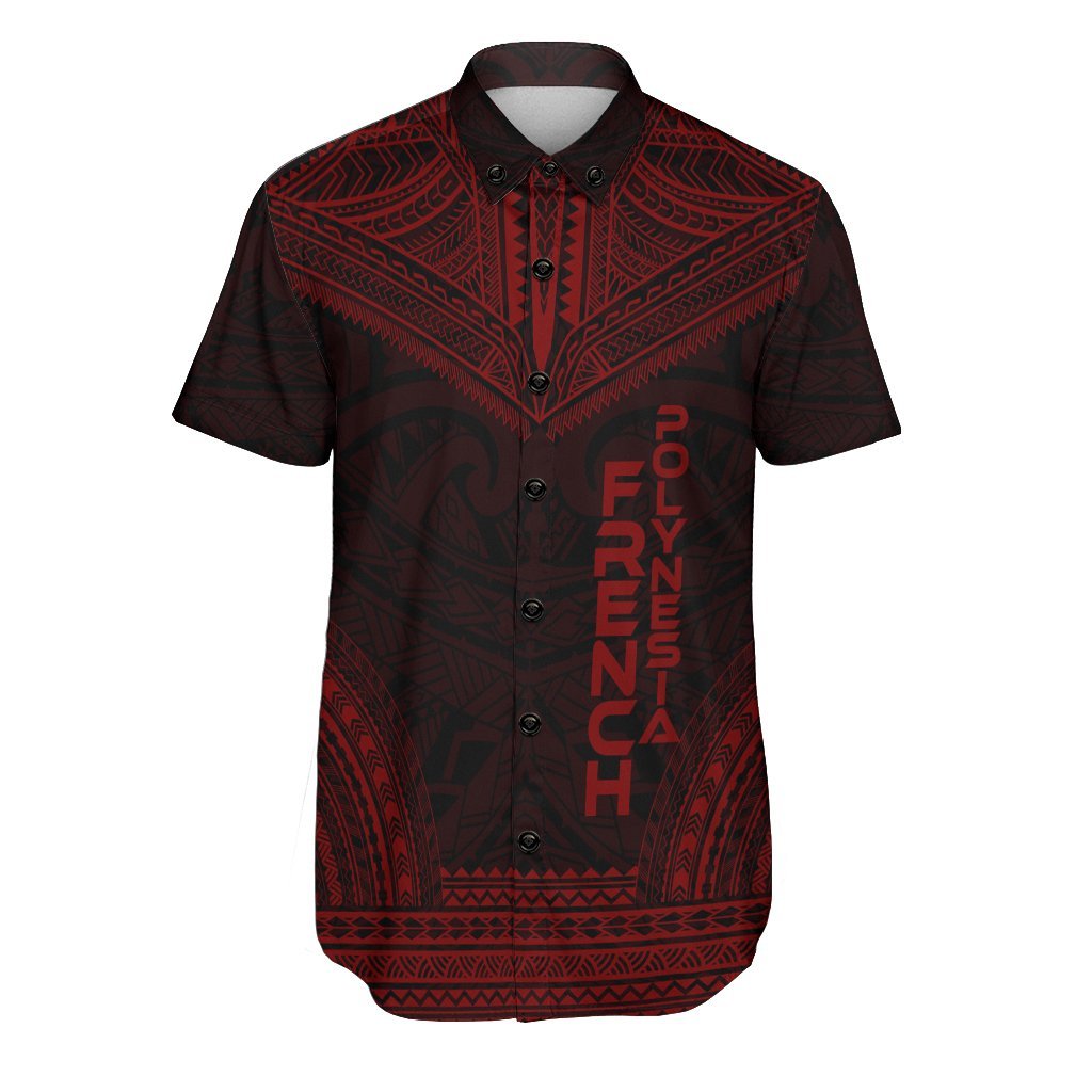 French Polynesia Polynesian Chief Shirt - Red Version Men Red - Polynesian Pride