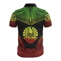French Polynesia Polo Shirt French Polynesia Coat Of Arms Polynesian Chief Tattoo Reggae Version - Polynesian Pride