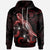 Niue Polynesian Hoodie Turtle With Blooming Hibiscus Red Unisex Red - Polynesian Pride