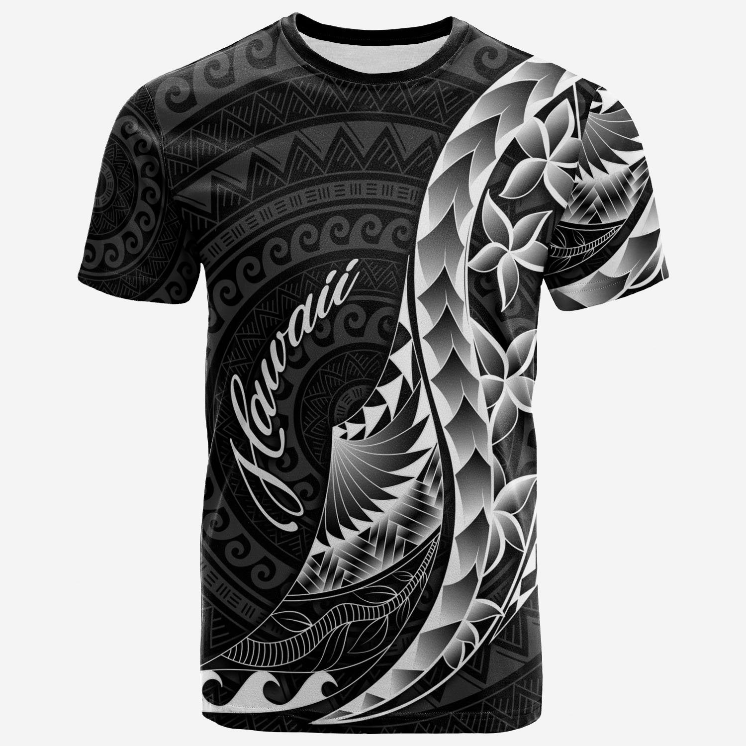 Hawaii T Shirt Polynesian Pattern Style Unisex Black - Polynesian Pride