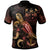 FiJi Polynesian Polo Shirt Turtle With Blooming Hibiscus Gold Unisex Gold - Polynesian Pride