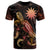 Nauru Polynesian T shirt Turtle With Blooming Hibiscus Gold Unisex Art - Polynesian Pride