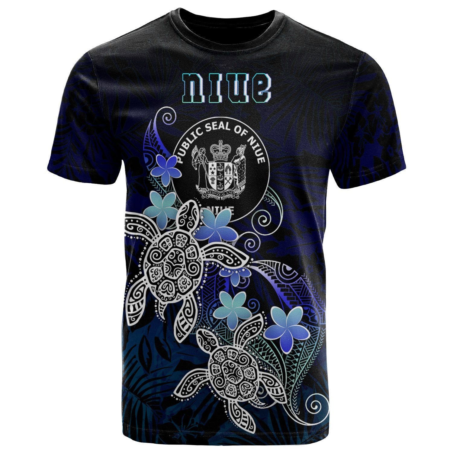 Niue Polynesian T Shirt Blue Turtle Couple Unisex Blue - Polynesian Pride