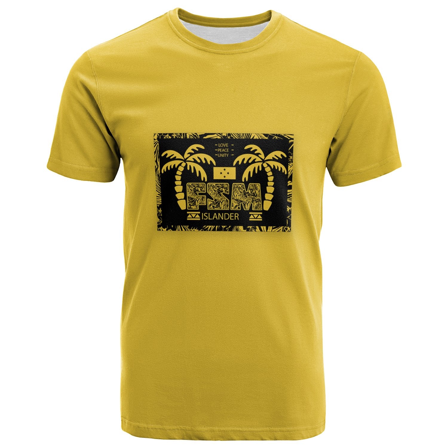 Federated States of Micronesia T Shirt Coconut Tree Unisex Yellow - Polynesian Pride