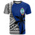 Guam T Shirt Coat of Arm and Polynesian Patterns Unisex Blue - Polynesian Pride