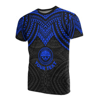 Federated States of Micronesia Custom T Shirt Micronesian Pattern Blue Armor Style Unisex Blue - Polynesian Pride