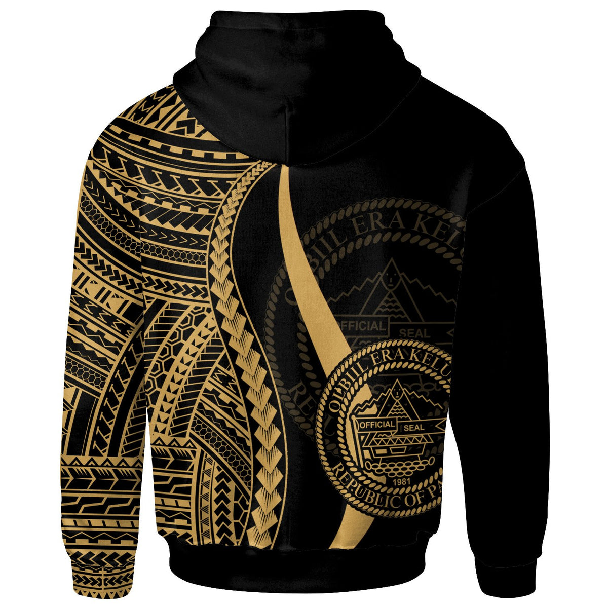 Palau Custom Zip up Hoodie Blue Tentacle Tribal Pattern - Polynesian Pride