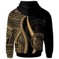 Palau Custom Hoodie Gold Tentacle Tribal Pattern - Polynesian Pride