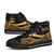 Vanuatu Custom Personalised High Top Shoes Gold - Polynesian Tentacle Tribal Pattern - Polynesian Pride