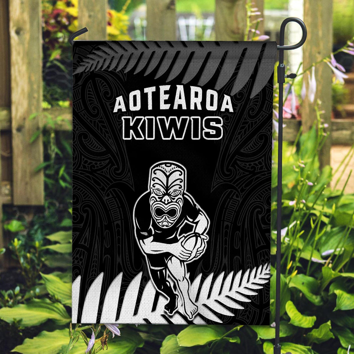 New Zealand Silver Fern Rugby Flag NZ Kiwi Pacific Maori Sporty Ver.01 LT14 - Polynesian Pride