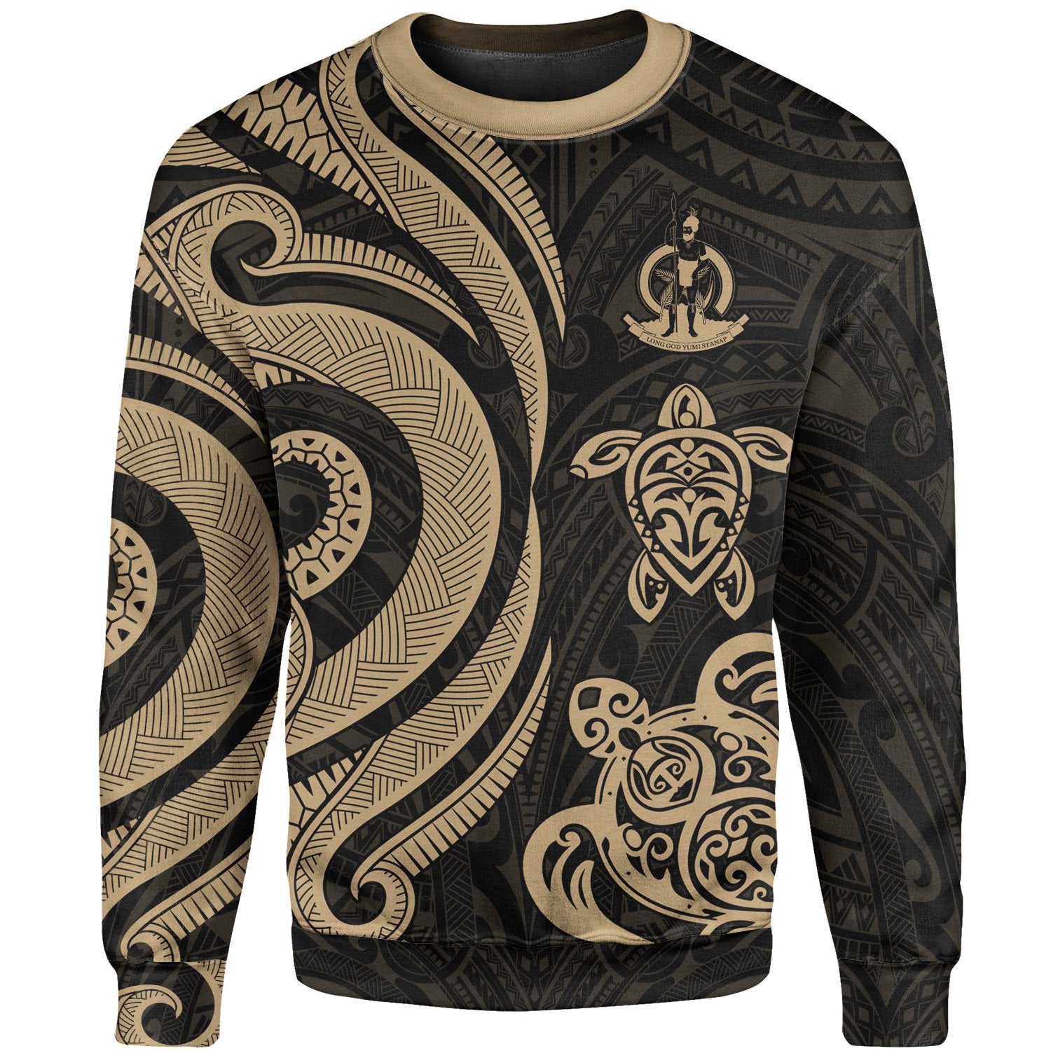 Vanuatu Sweater - Gold Tentacle Turtle Unisex Gold - Polynesian Pride