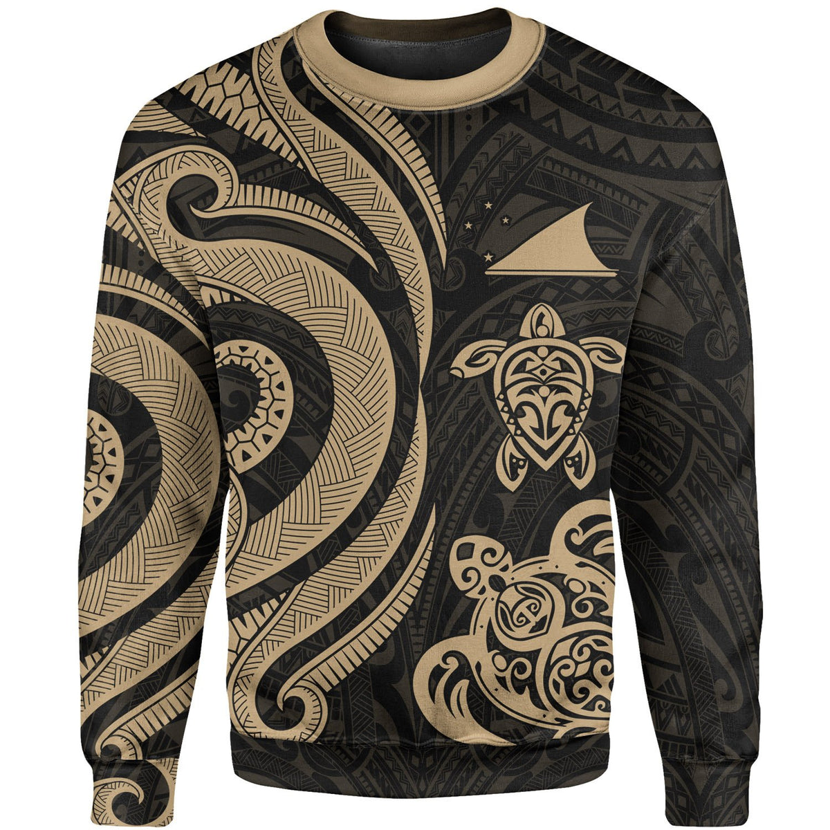 Tokelau Sweater - Gold Tentacle Turtle Unisex Gold - Polynesian Pride