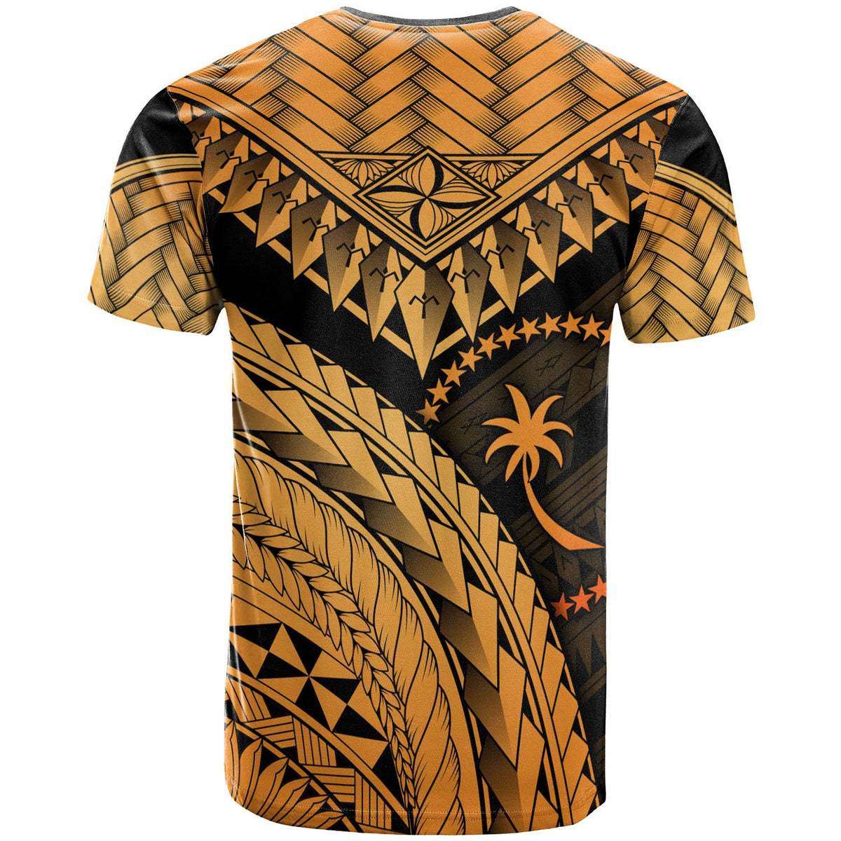 Chuuk T Shirt Gold Polynesian Necklace and Lauhala - Polynesian Pride