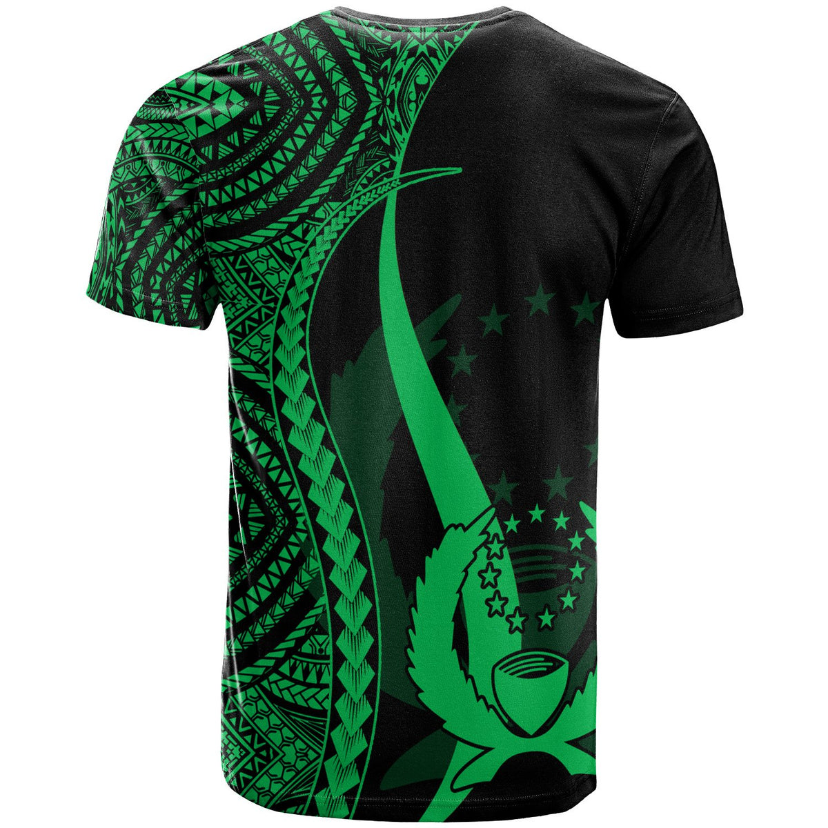 Pohnpei Custom T Shirt Green Micronesian Tentacle Tribal Pattern - Polynesian Pride