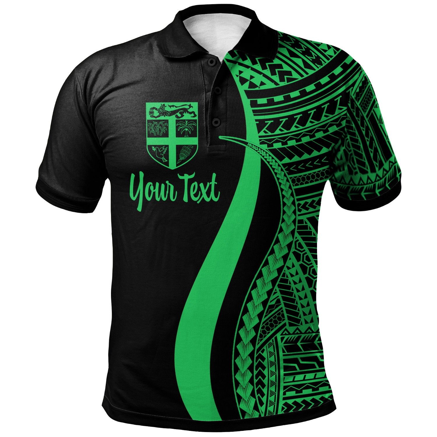 Fiji Custom Polo Shirt Green Polynesian Tentacle Tribal Pattern Unisex Green - Polynesian Pride