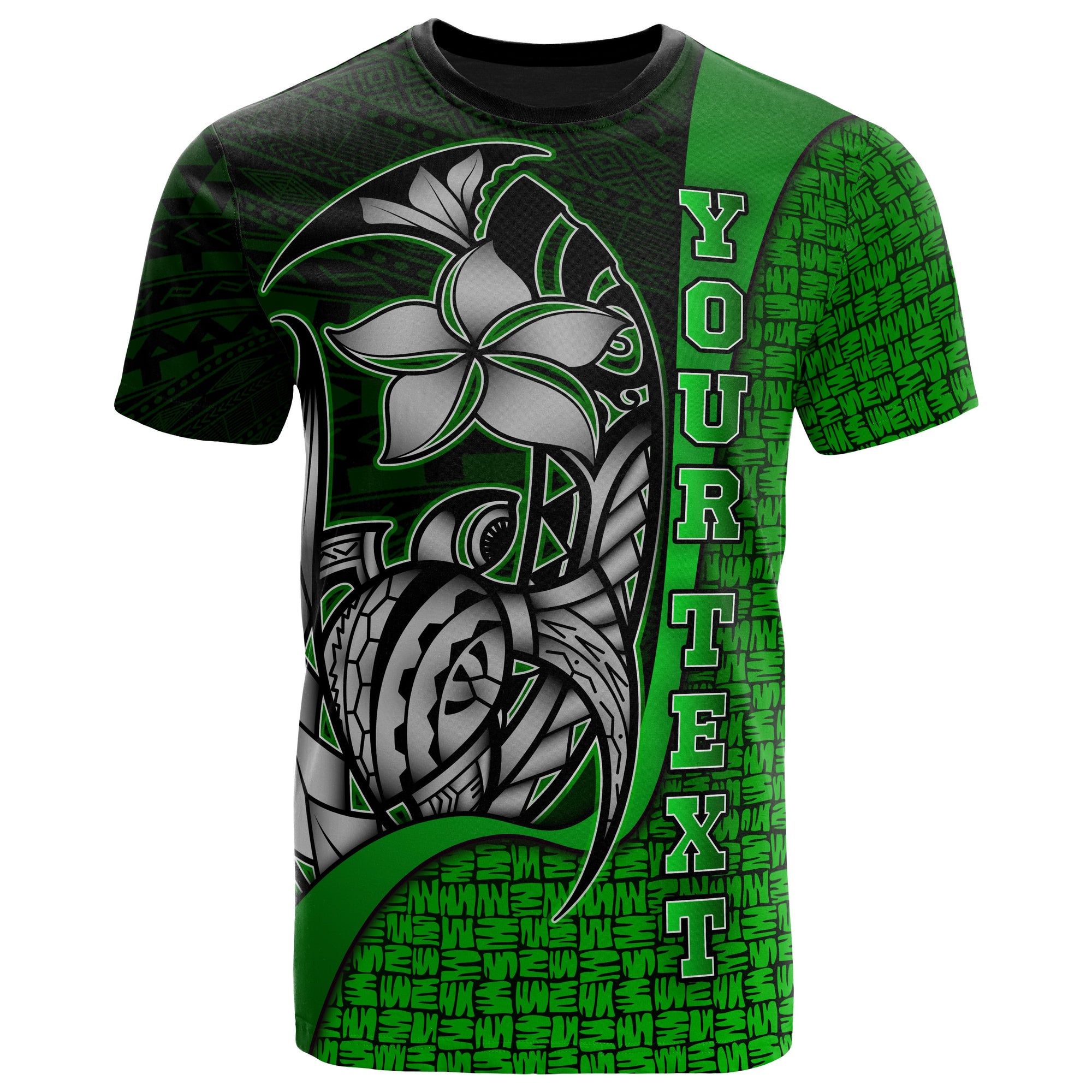 Cook Islands Polynesian Custom T Shirt Green Turtle with Hook Unisex GREEN - Polynesian Pride