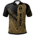 Guam Polo Shirt Gold Color Symmetry Style Unisex Black - Polynesian Pride