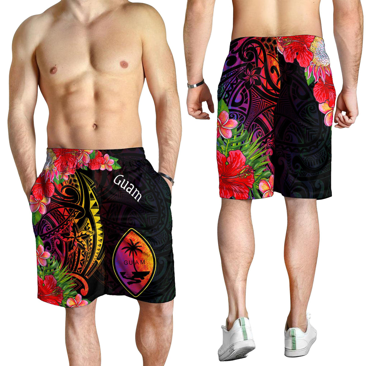 Guam Men's Shorts - Tropical Hippie Style - Polynesian Pride