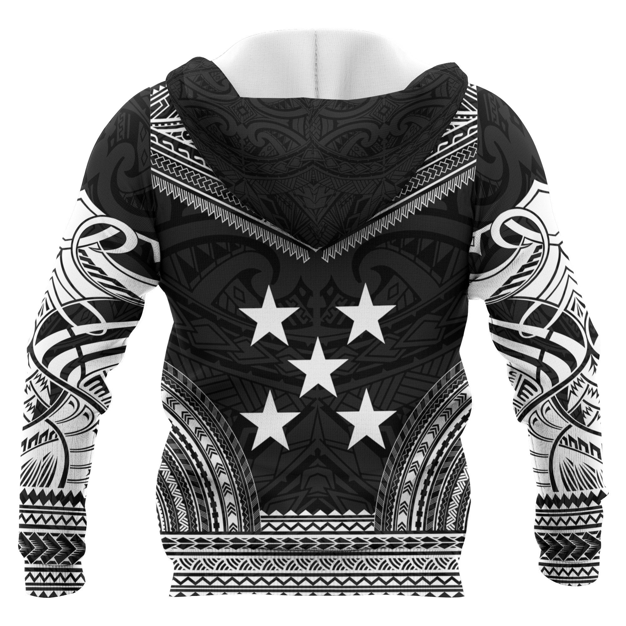 Gambier Islands Polynesian Chief Custom Zip up Hoodie Black Version Unisex Black - Polynesian Pride
