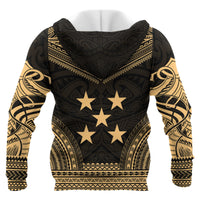 Gambier Islands Polynesian Chief Custom Zip up Hoodie Gold Version Unisex Gold - Polynesian Pride