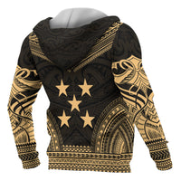 Gambier Islands Polynesian Chief Custom Zip up Hoodie Gold Version - Polynesian Pride