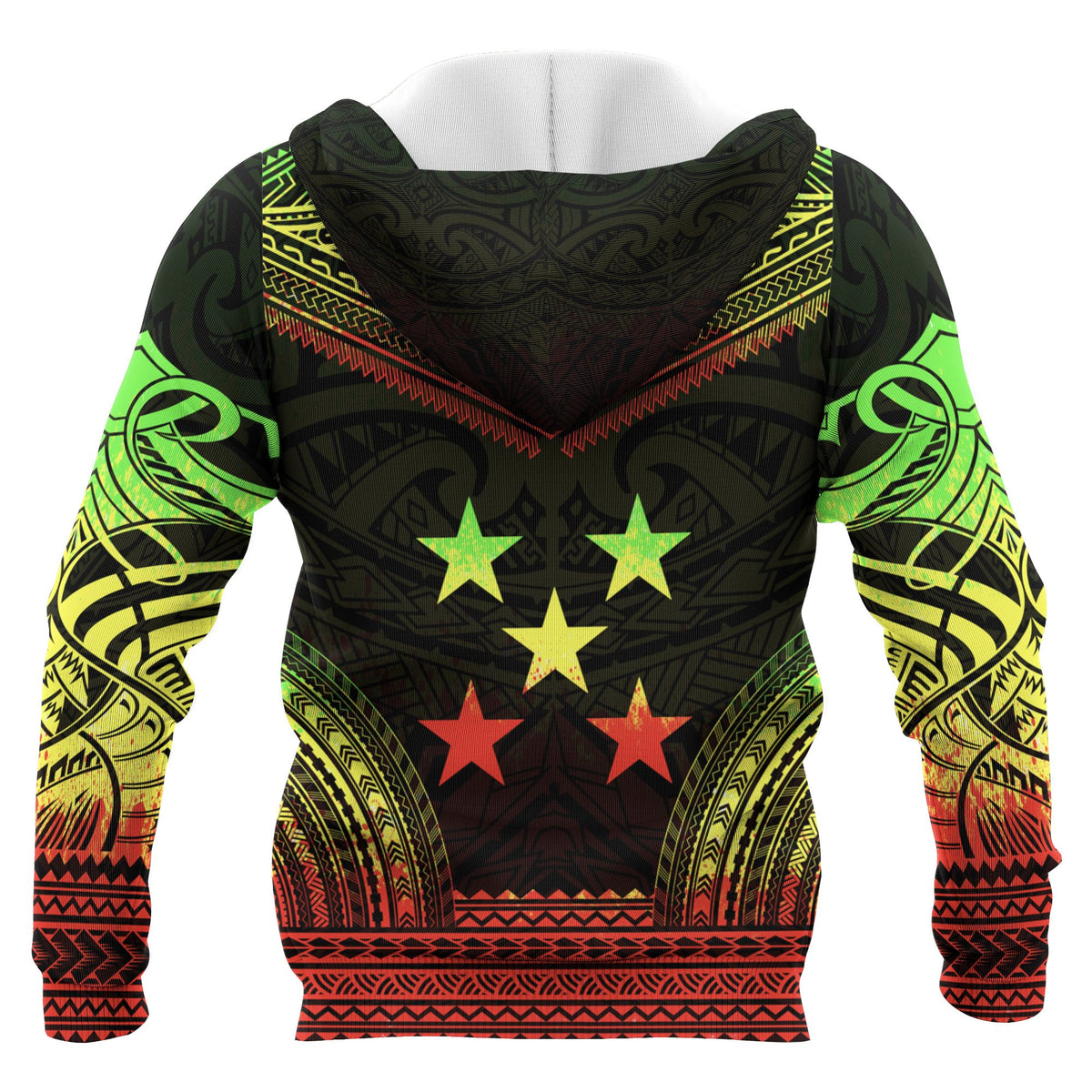Gambier Islands Polynesian Chief Custom Zip up Hoodie Reggae Version Unisex Reggae - Polynesian Pride