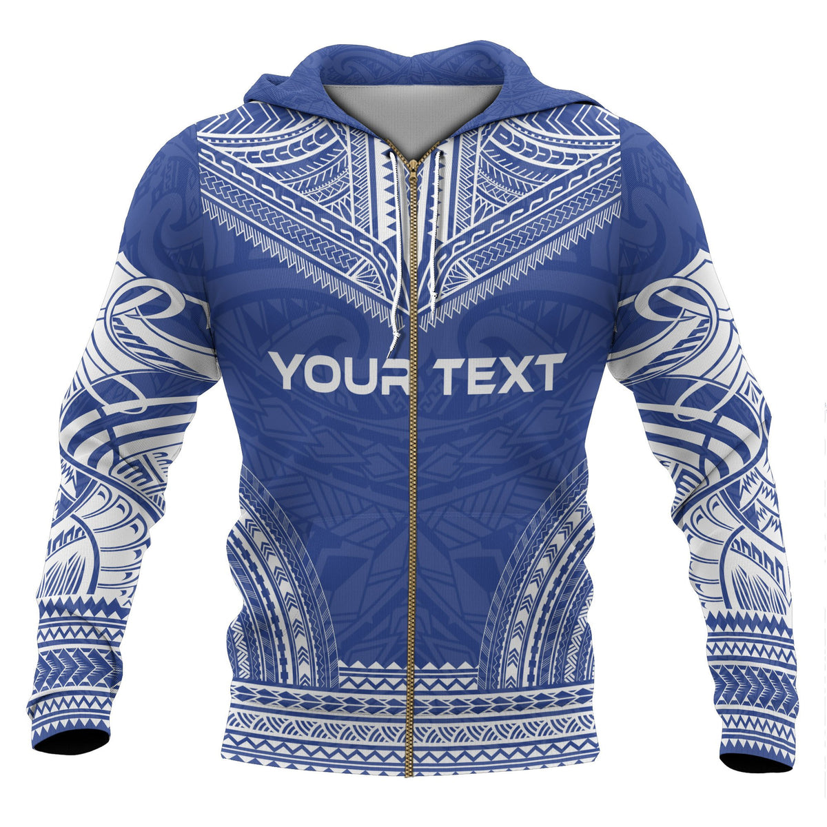 Gambier Islands Polynesian Chief Custom Zip up Hoodie Flag Version - Polynesian Pride