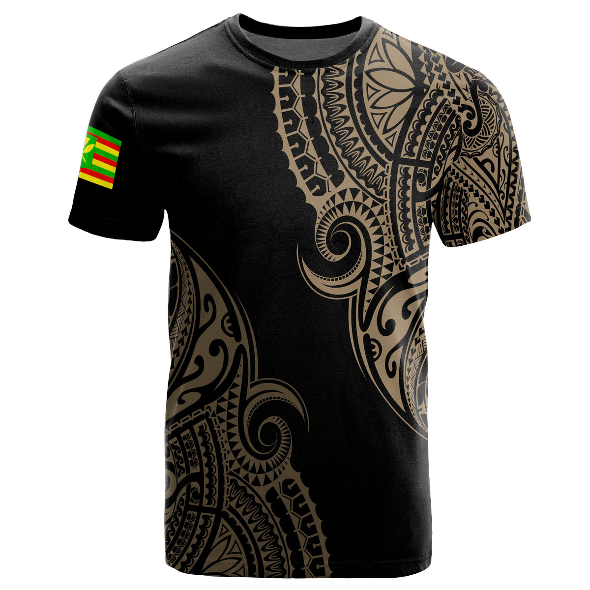 Personalized Hawaii Kanaka Map Polynesian Warrior Ikaika Unisex T Shirt William Style Gold - Polynesian Pride