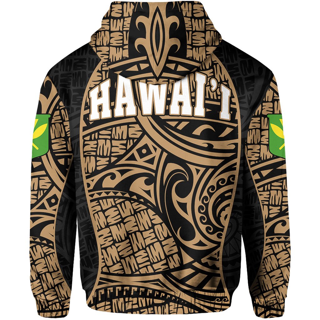 Polynesian Kanaka Maoli Hawaii Hoodie Gold Gel Style - Polynesian Pride